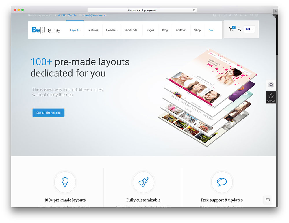 Многоконцептная тема WordPress betheme