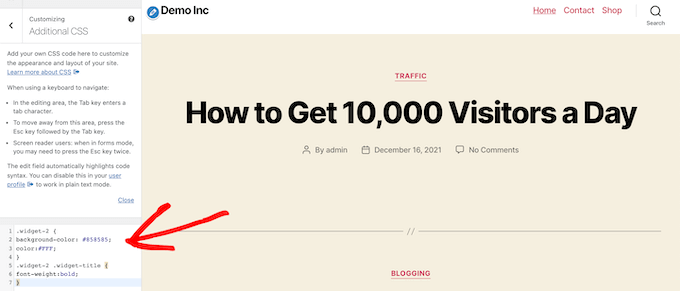 WordPress テーマのカスタマイズを確認する