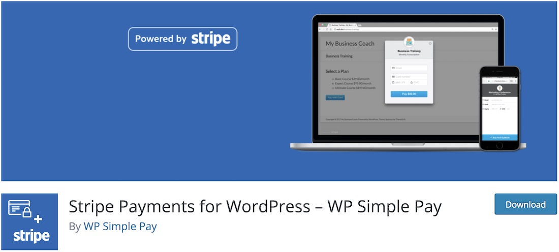 Stripe Checkout Плагин корзины покупок WordPress