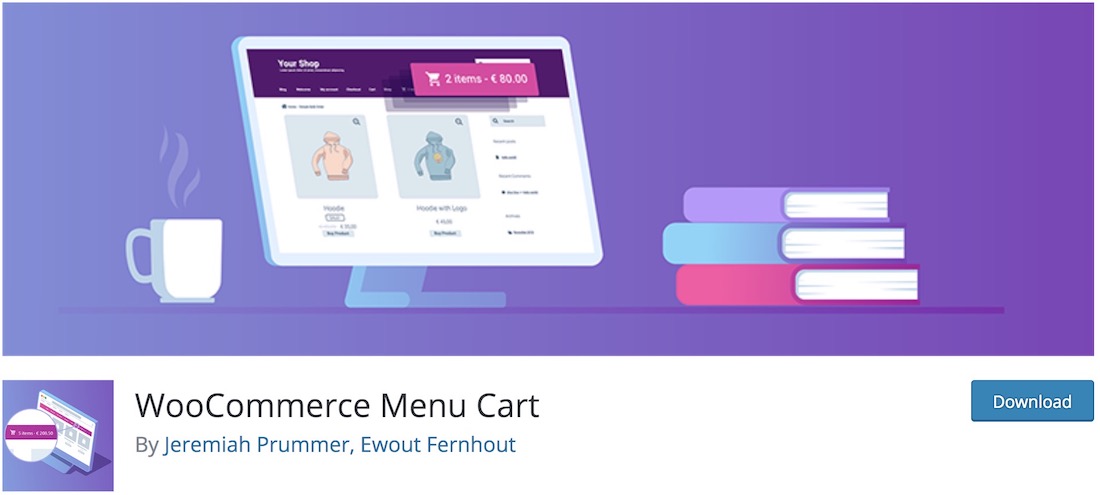 корзина строки меню woocommerce