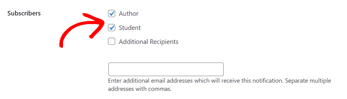 spuntare accanto ai destinatari giusti - WP Mail SMTP