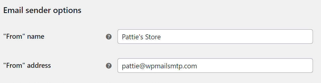 opcje nadawcy wiadomości e-mail - WP Mail SMTP email sender options