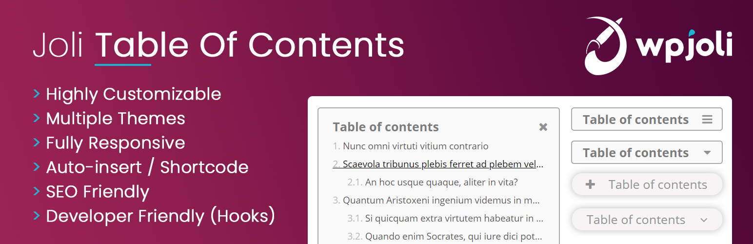 Wordpress 목차 플러그인: Joli 목차
