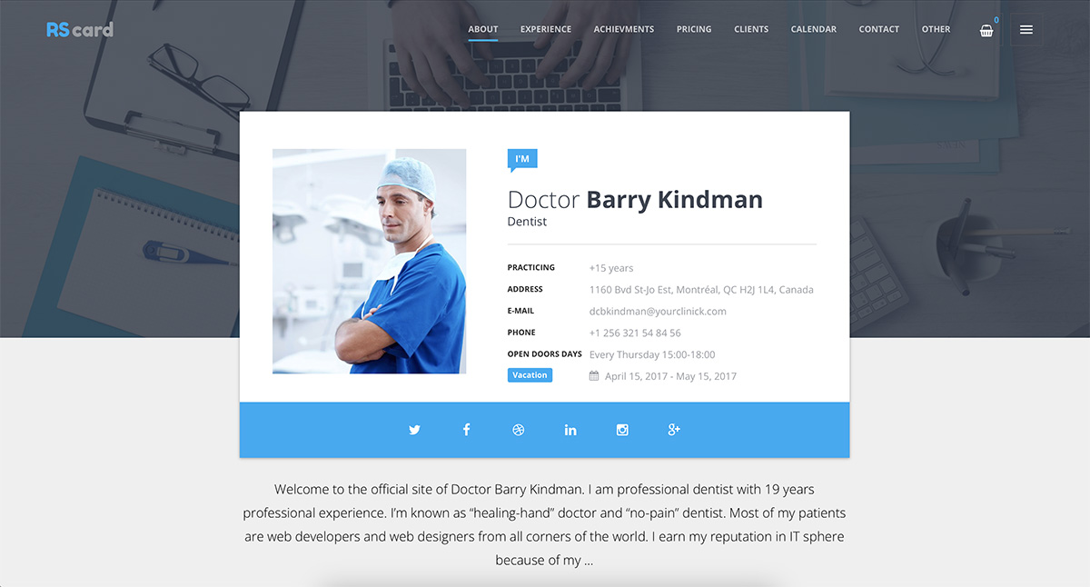 Curriculum Vitae y CV Tema de WordPress diseño de materiales tema de WordPress