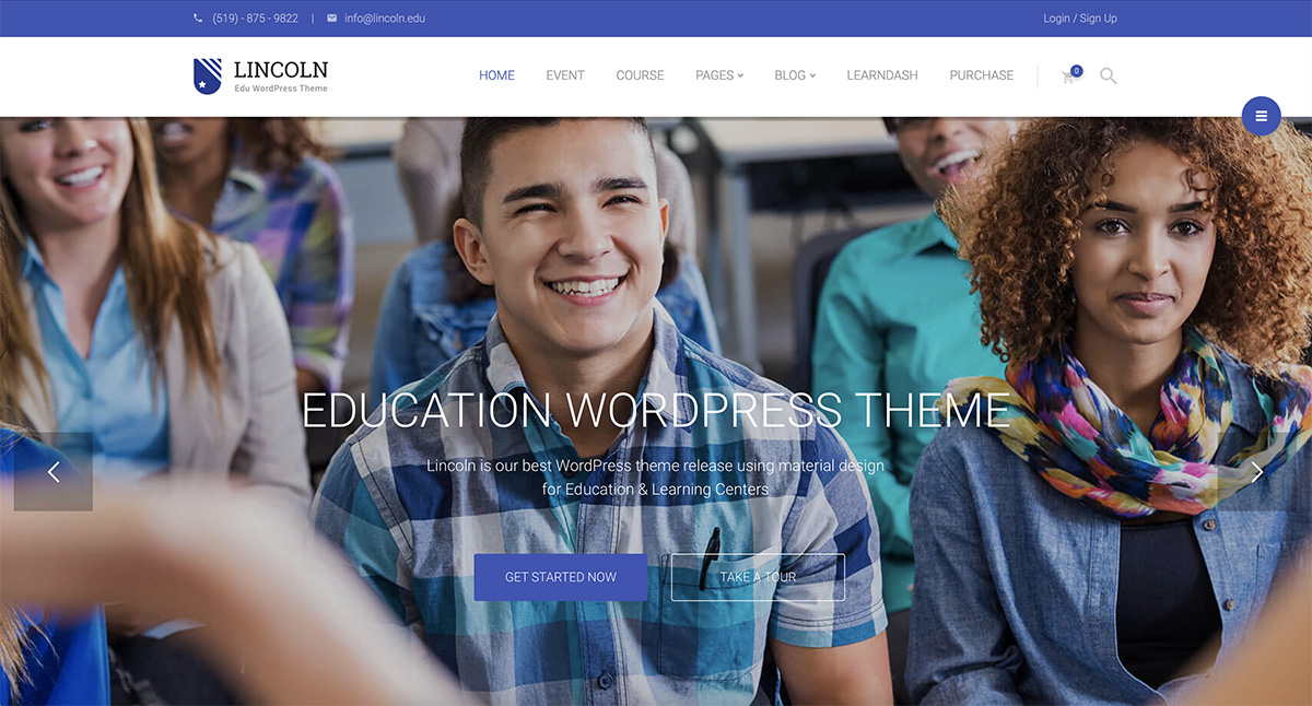 Tema de WordPress de diseño de materiales de Lincoln
