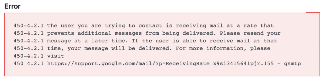 Errore registro e-mail - WP Mail SMTP Email log error