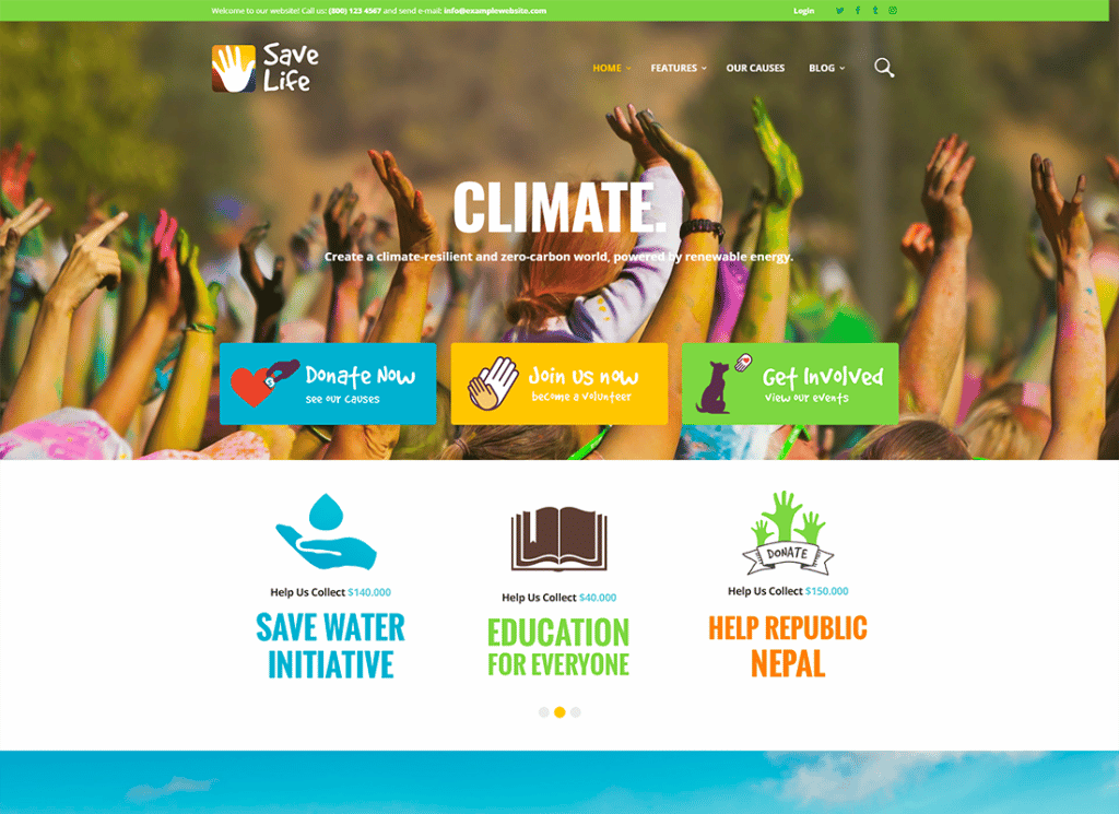 생명을 구하다 | 비영리, 자선 및 기부 WordPress Theme