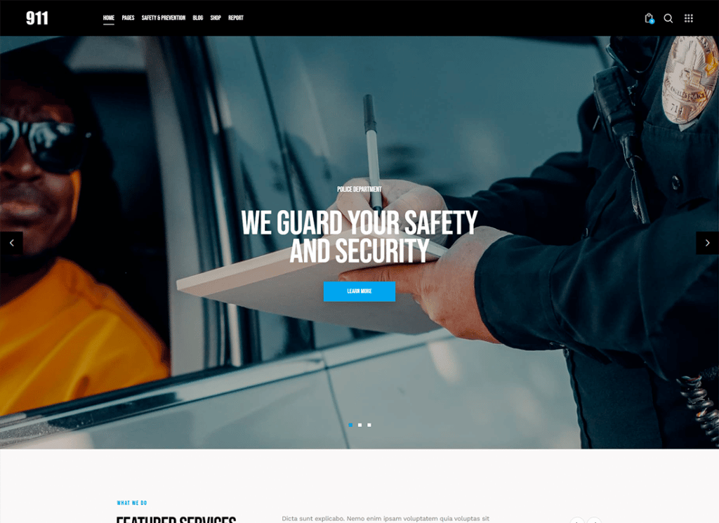 911 | Tema WordPress para Delegacia de Polícia e Corpo de Bombeiros