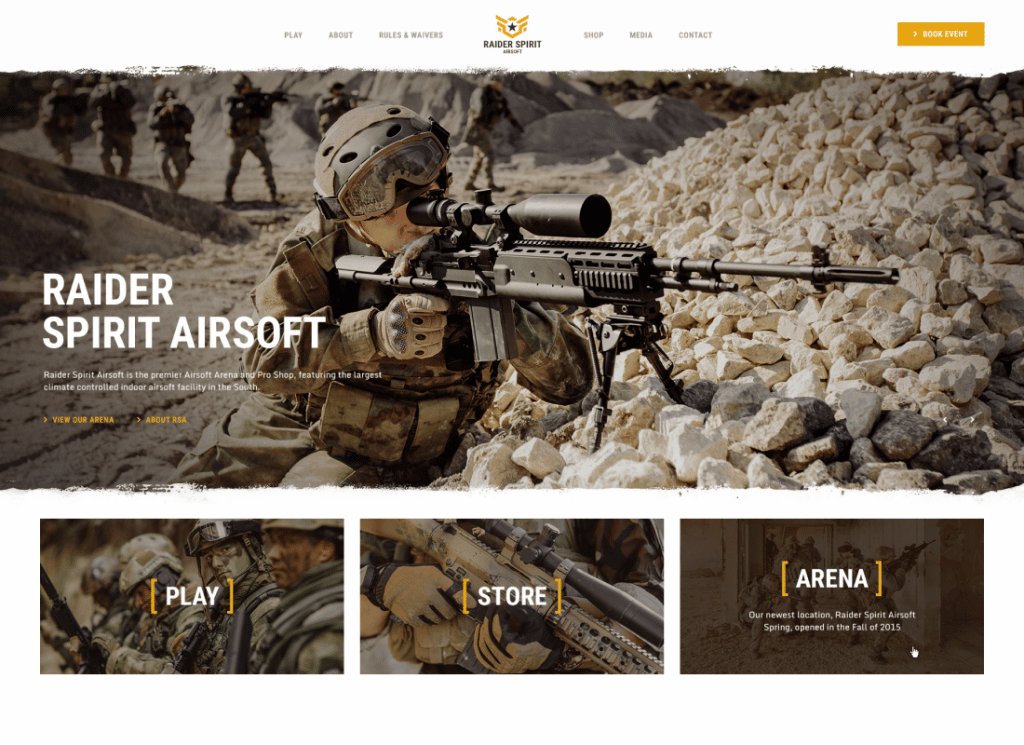 Espírito Invasor | Tema WordPress Airsoft Club e Paintball
