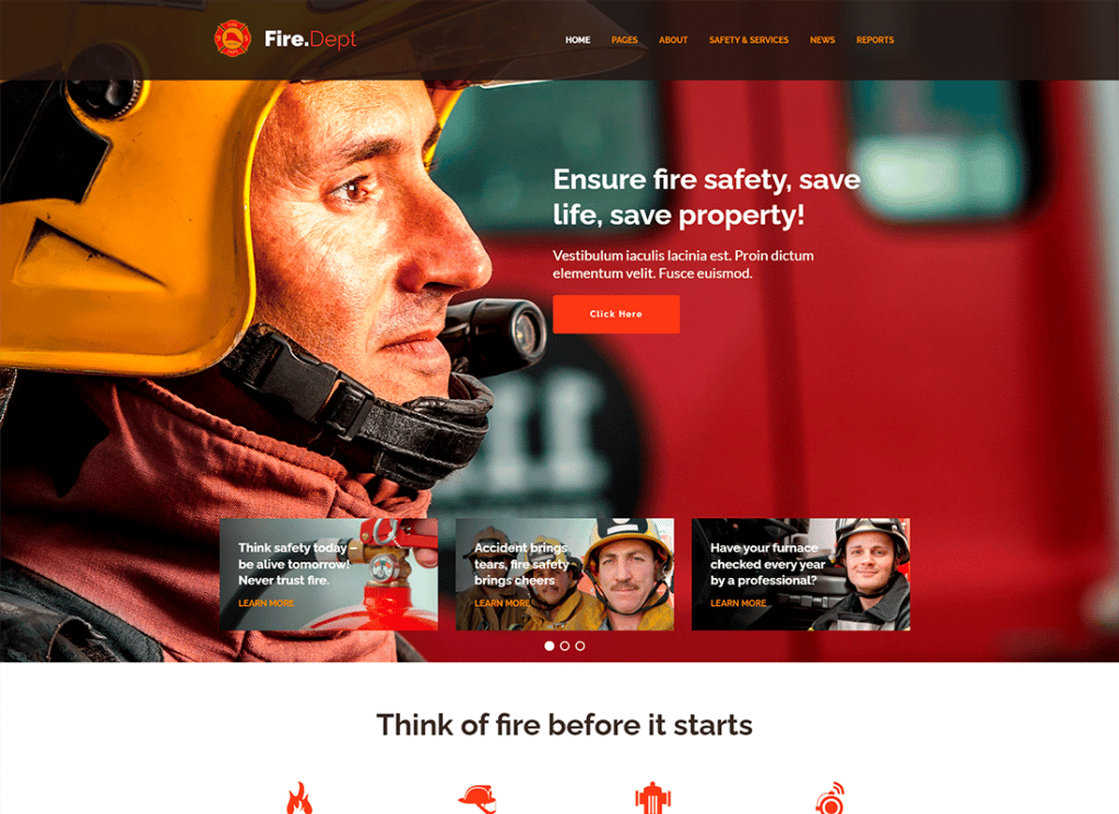 Corpo de Bombeiros | Estação FD e Tema WordPress de Segurança