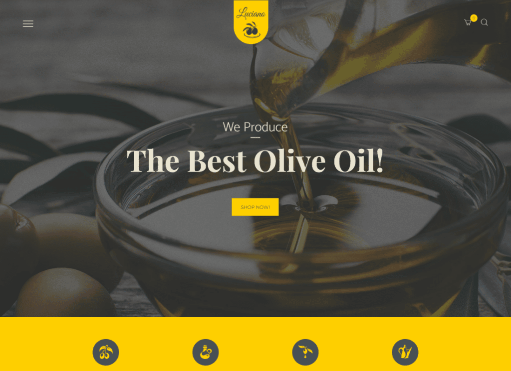 Motyw WordPress na farmie oliwy z oliwek i produkcji octu