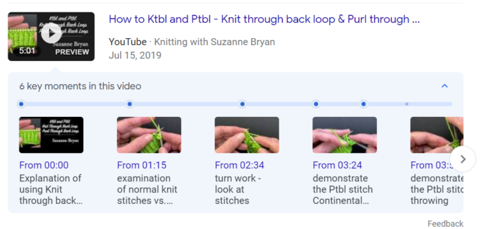 przykład wyniku z elementami rozszerzonymi wideo google learning