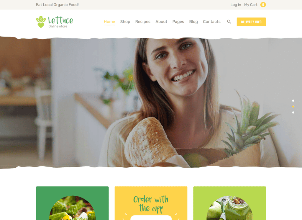 レタス - Organic Food & Eco Online Store Products WordPress テーマ