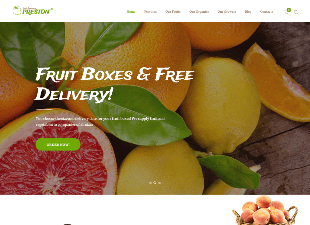 Preston - Fruit Company & Organic Farming WordPress テーマ