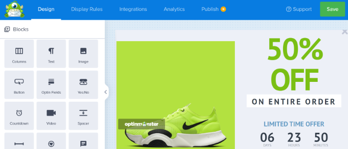 Personnalisez votre popup de vente incitative