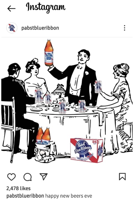 gambar hitam putih dari postingan instagram Pabst.