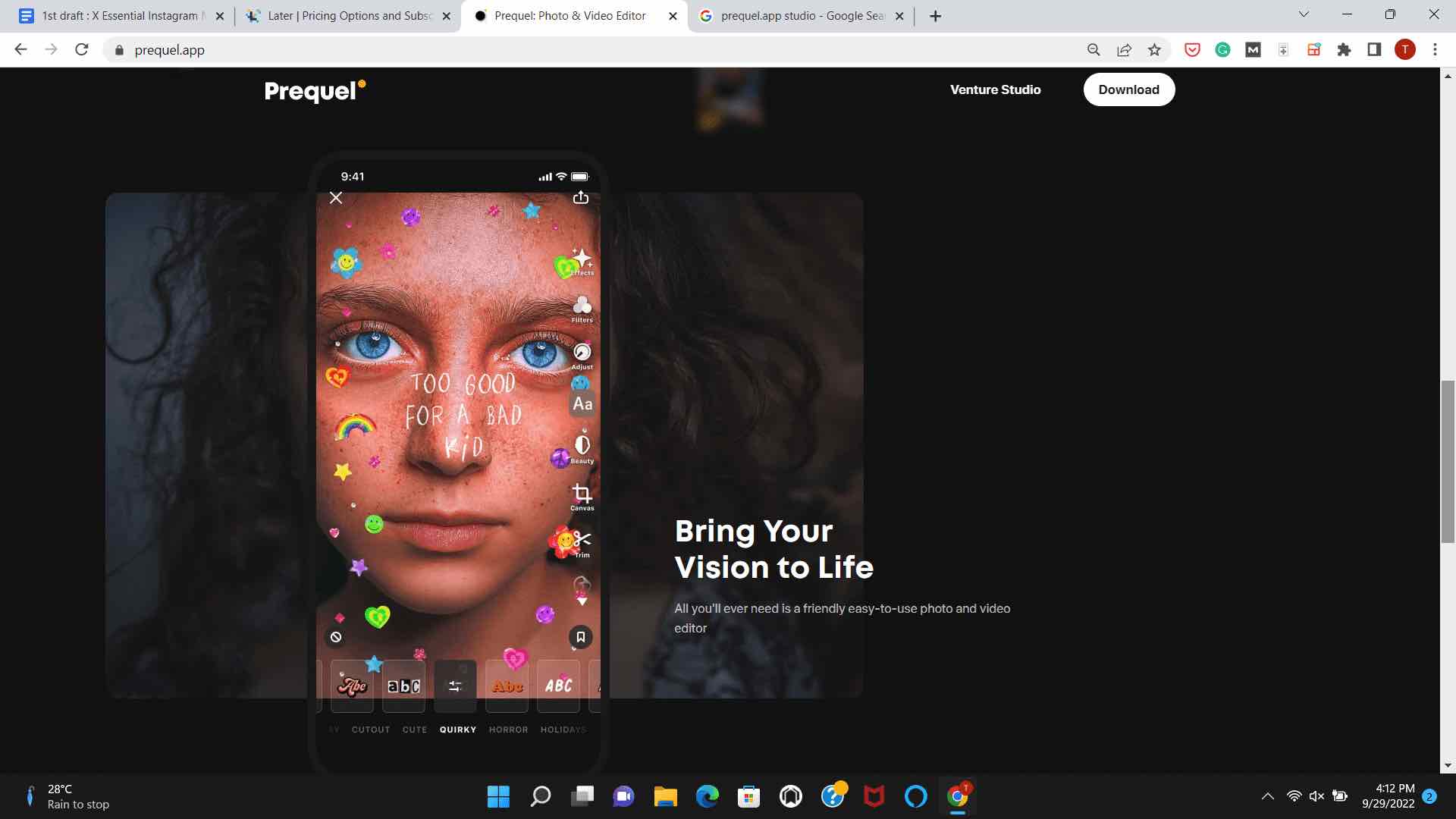 Aplikasi edit foto prekuel