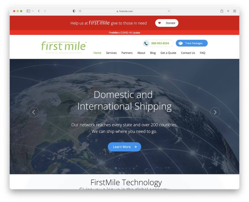 exemple de site Web firstmile bluehost