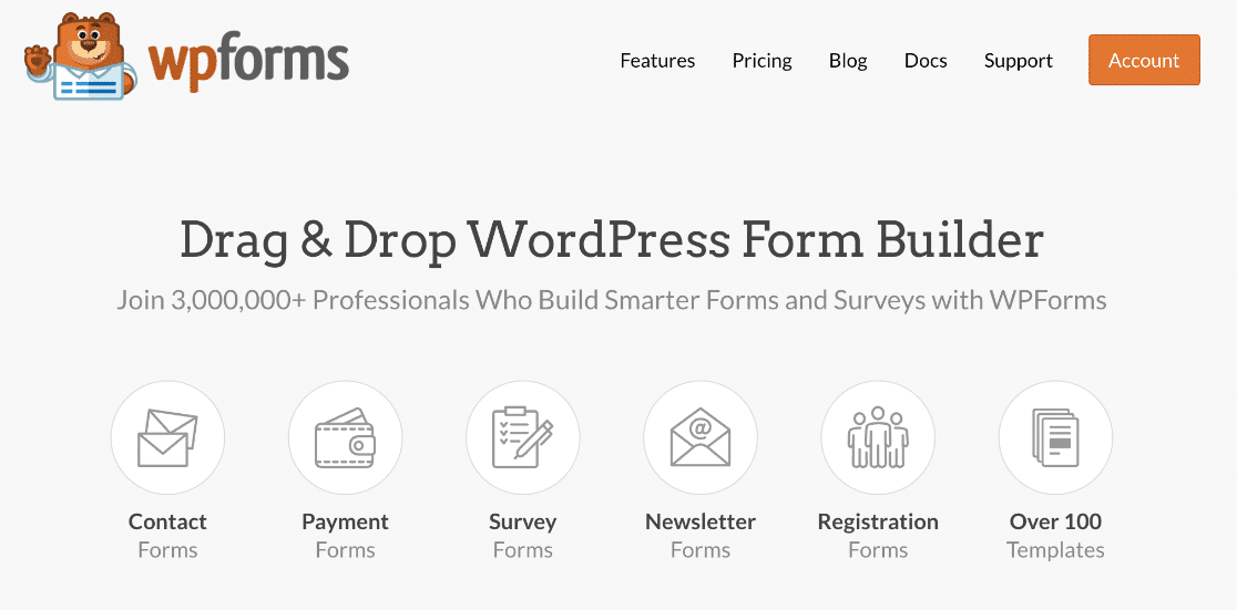 WPForms homepage