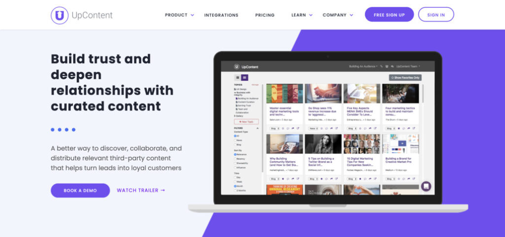 Upcontent 內容管理工具主頁