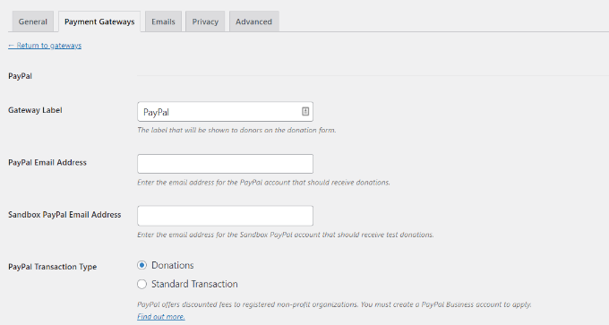 Введите данные PayPal