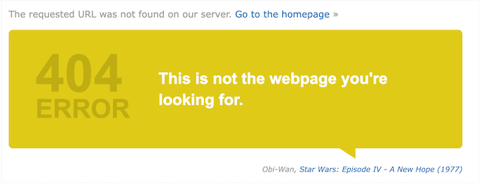Ein Beispiel für die besten 404-Seitendesigns