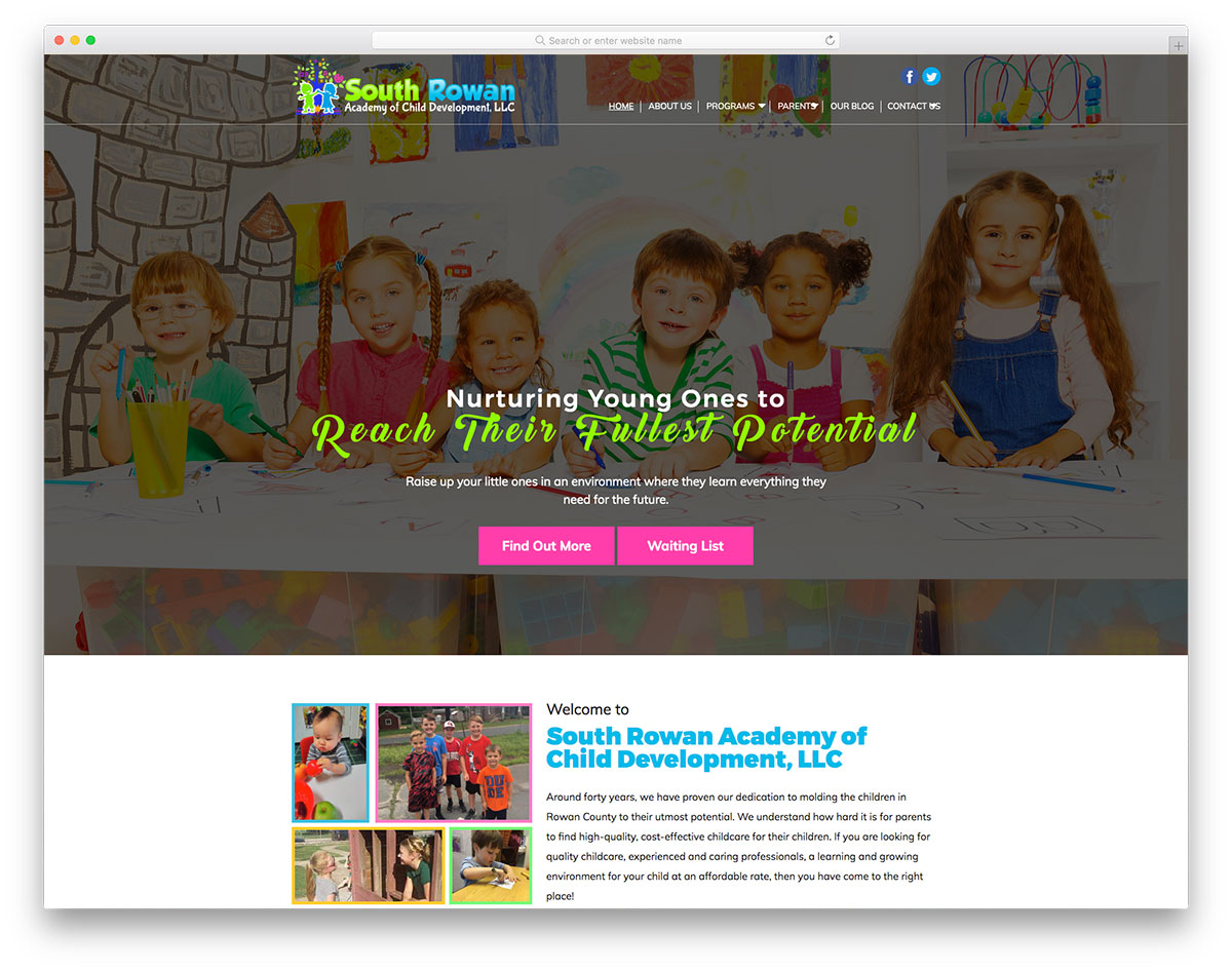 Site Web de l'école maternelle South Rowan
