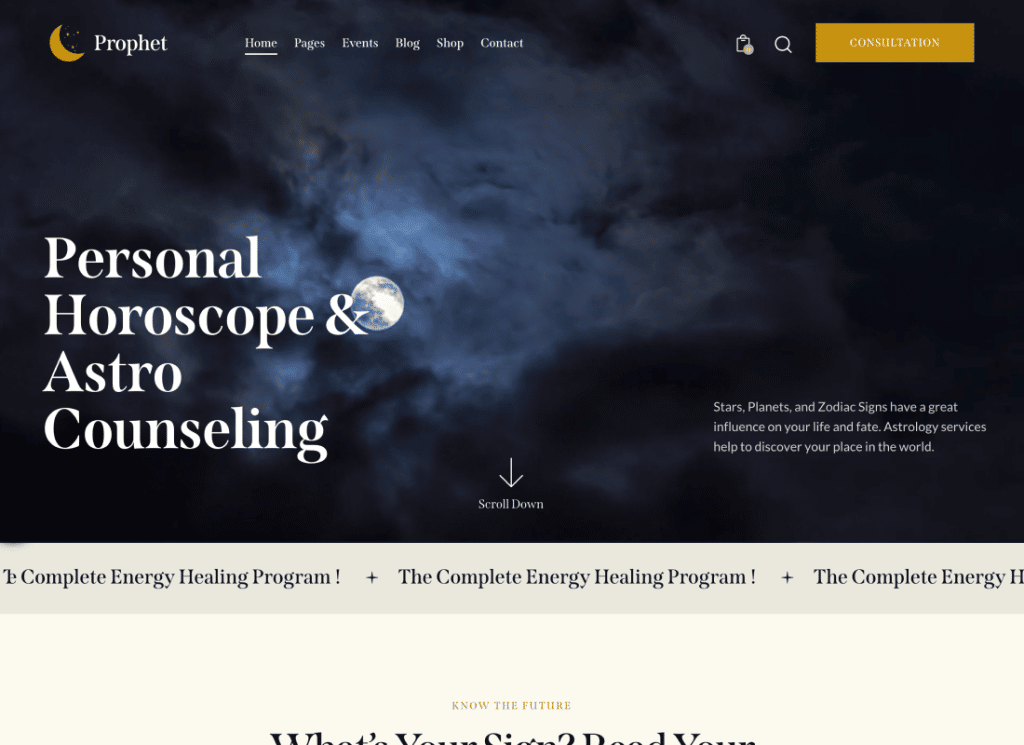Profet | Horoscop, astrologie și ghicire temă WordPress