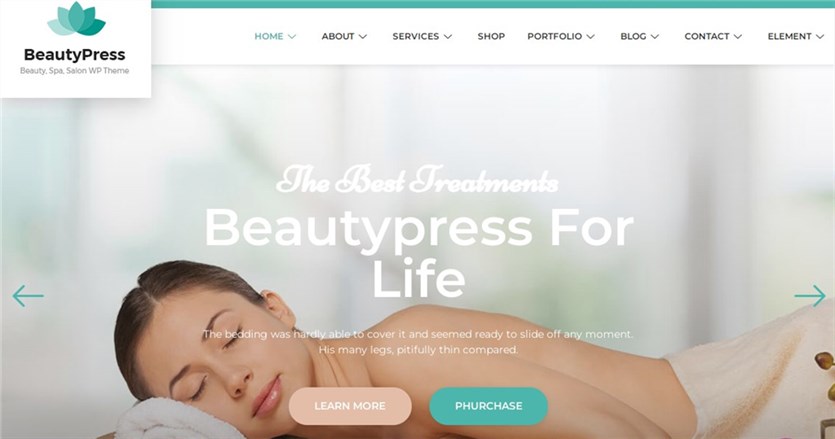 Шаблон салона BeautyPress WordPress