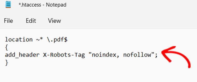 X-roboți-etichetă în Notepad