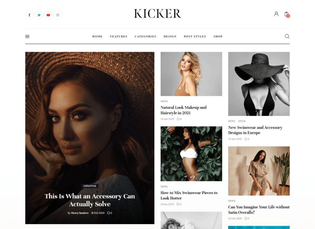 Kicker - Tema multipropósito de WordPress para blogs y revistas