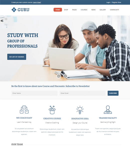 Guru Online Tutor WordPress-Theme