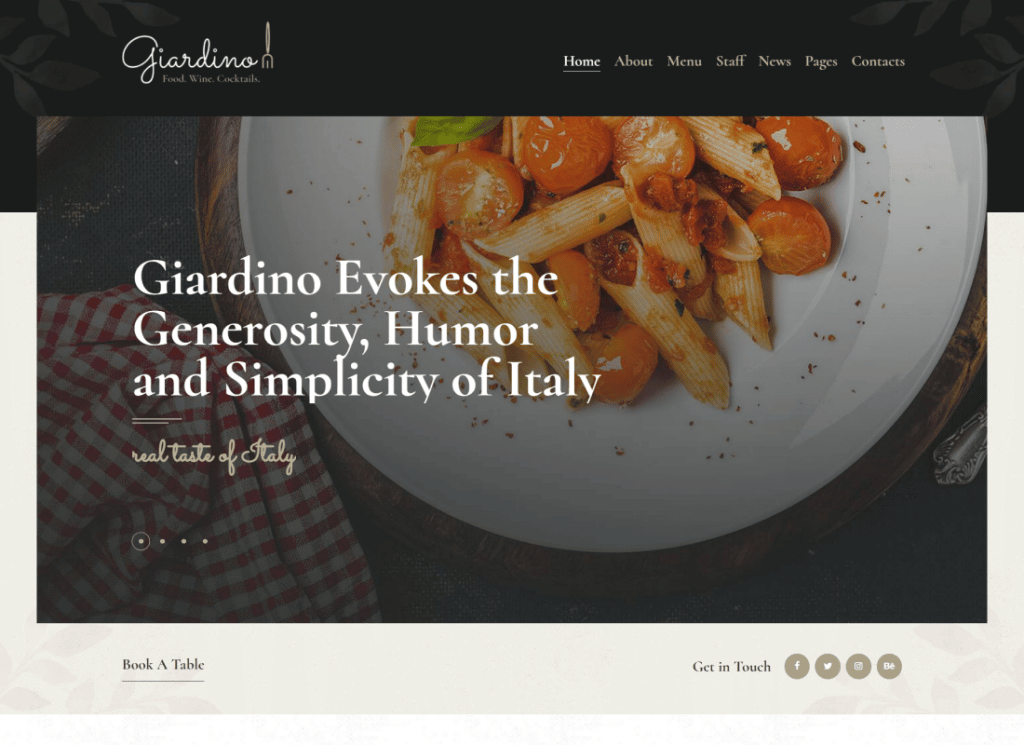 Giardino | Un tema WordPress per ristoranti e bar italiani