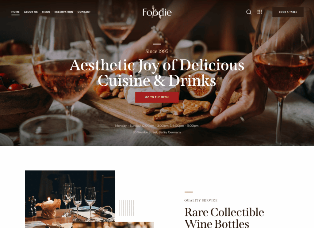 Foodie - Food & Wine Tema WordPress Multiskin Elementor