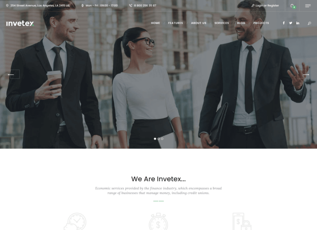 Invetex — тема WordPress для бизнес-консалтинга и инвестиций