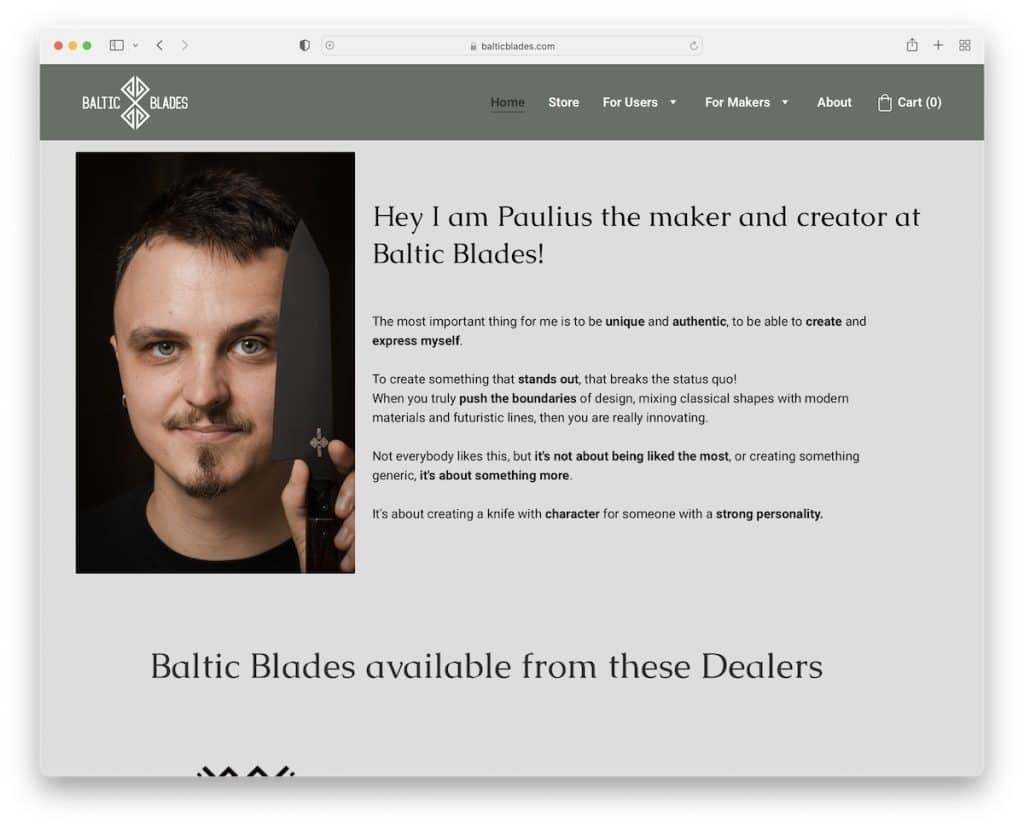 Baltic Blades Zyro-Website