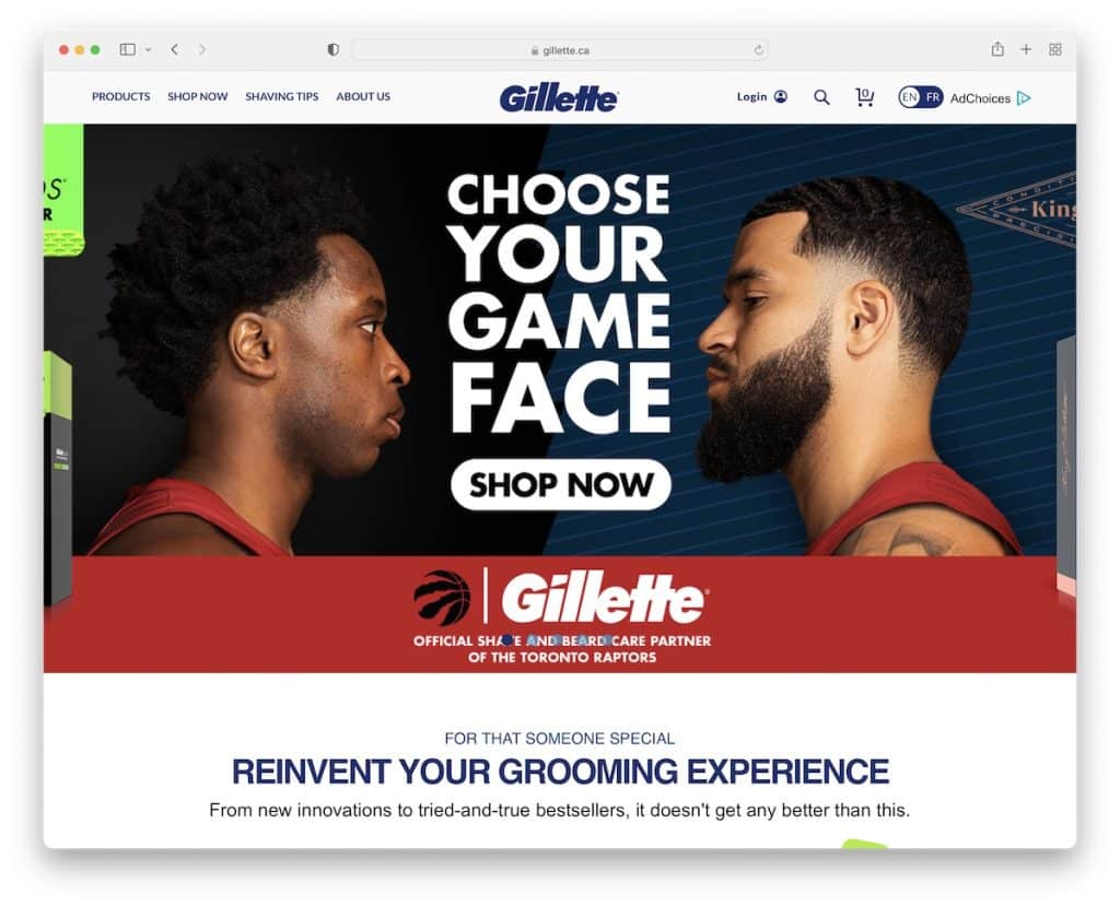 Witryna Gillette bigcommerce