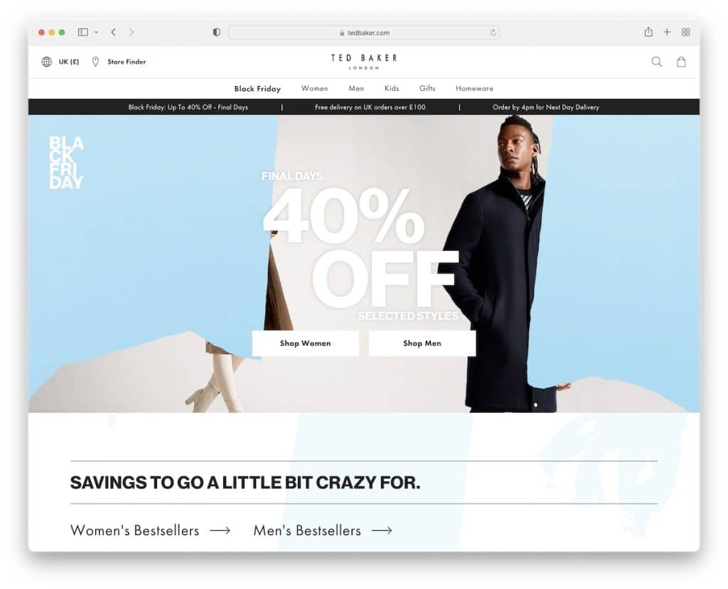 Ted Baker BigCommerce-Website