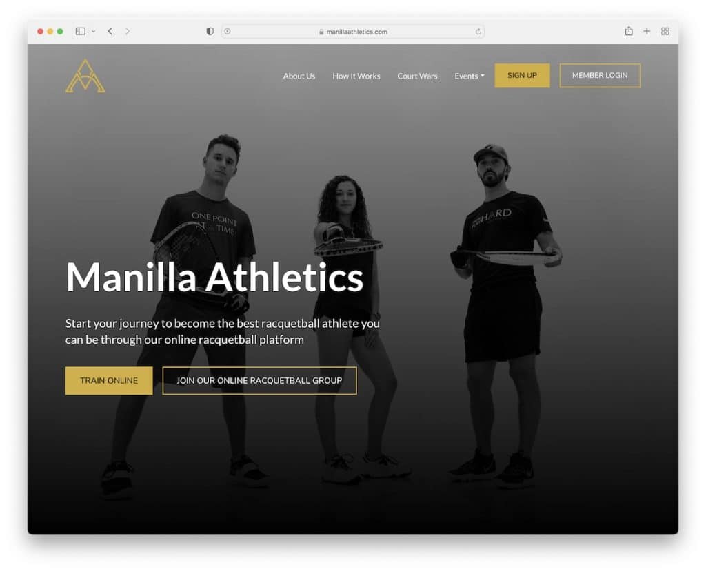 site-ul web manilla athletics weblium