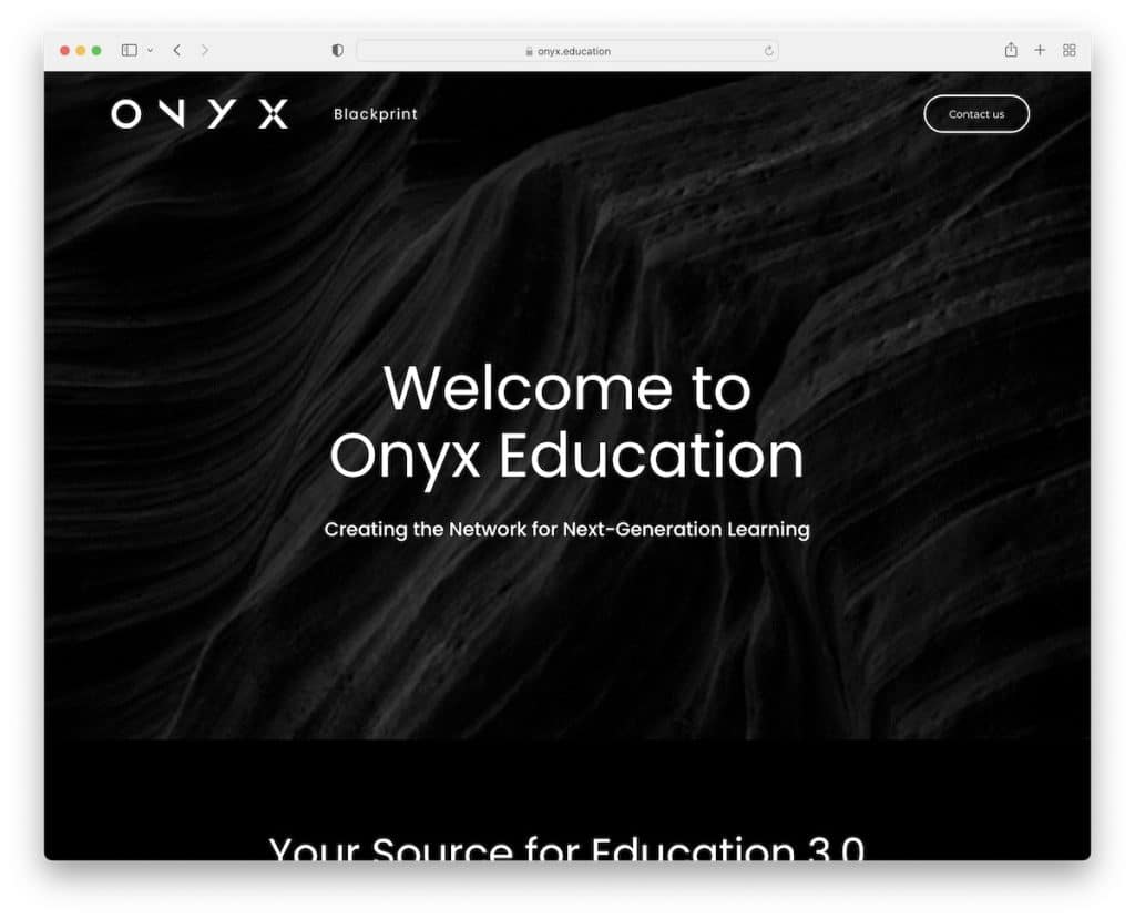 sito web di onyx education weblium