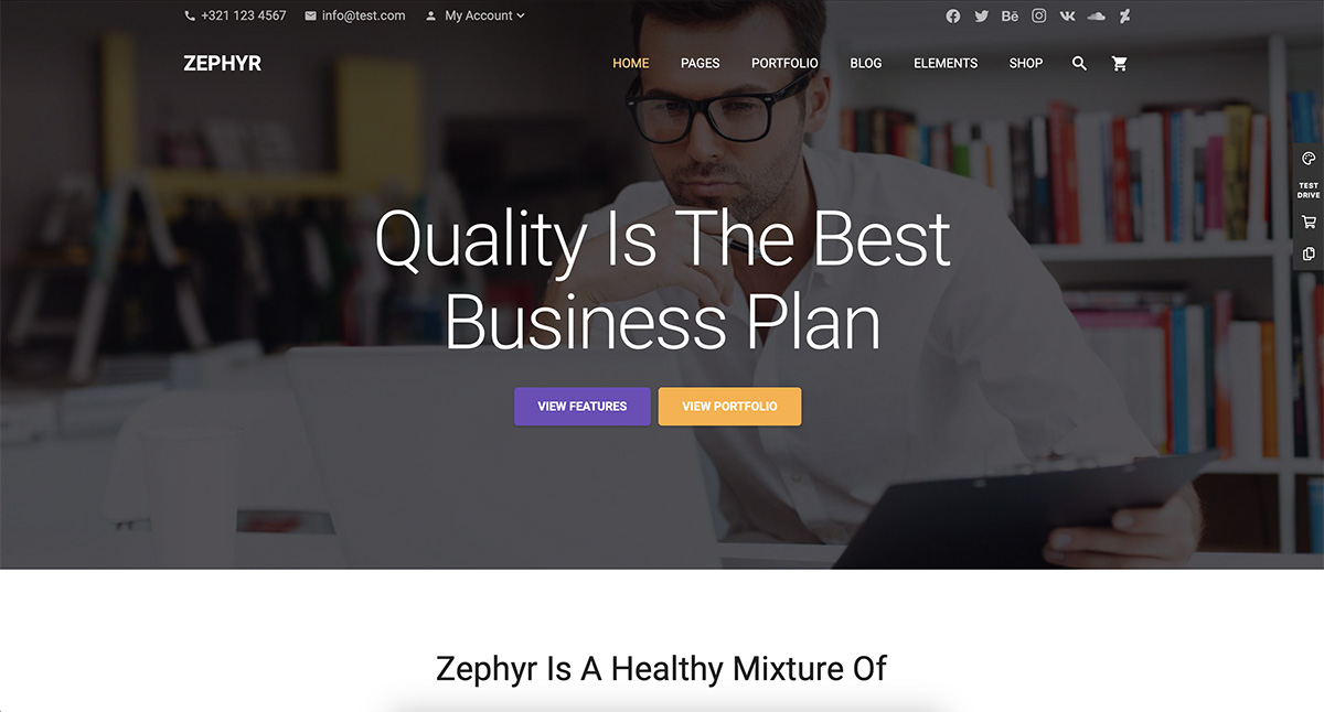 Zephyr マテリアル デザイン WordPress テーマ