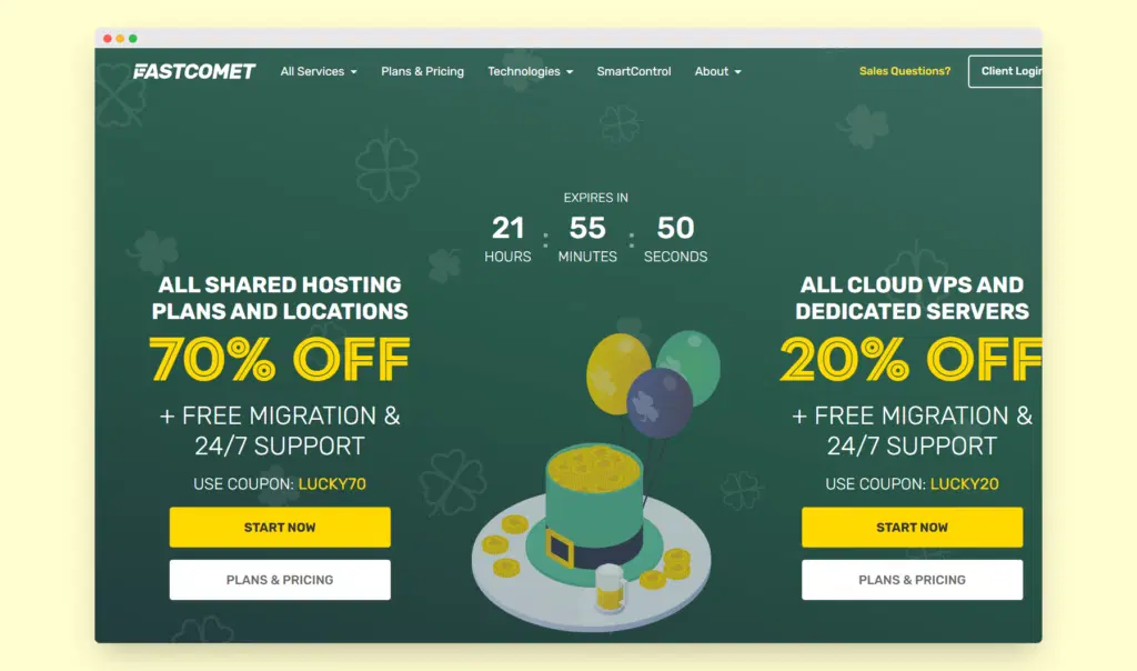 أفضل كود خصم FastComet 2022: خصم 75٪ لايف كحد أقصى 3 fastcomet exclusive discount page