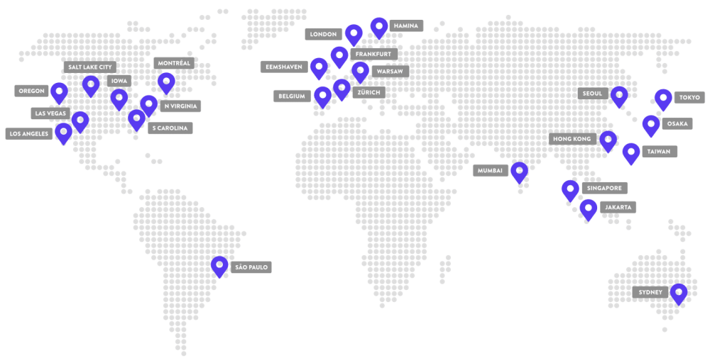 Kinsta Review 2022:比我的舊主機快 10 倍(價值)? 12 Kinsta data centres today