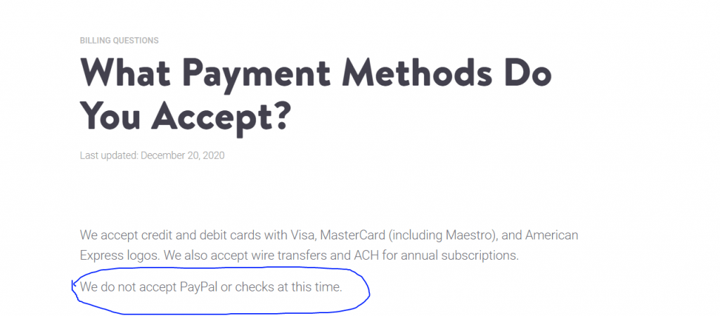 Kinsta Review 2022:比我的舊主機快 10 倍(價值)? 21 Kinsta payment methods