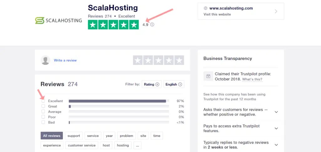 Recenzja hostingu Scala: dlaczego to „przyzwoity” wybór w 2022 roku 19 trustpilot scala hosting