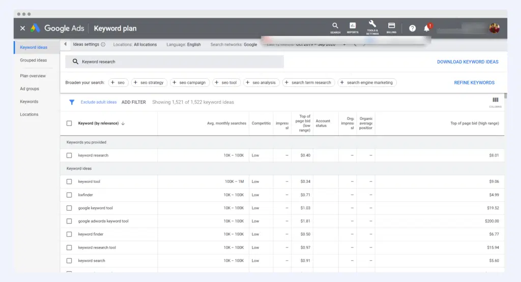 5 meilleurs outils de recherche de mots clés pour le référencement : 2022 9 google keyword planner