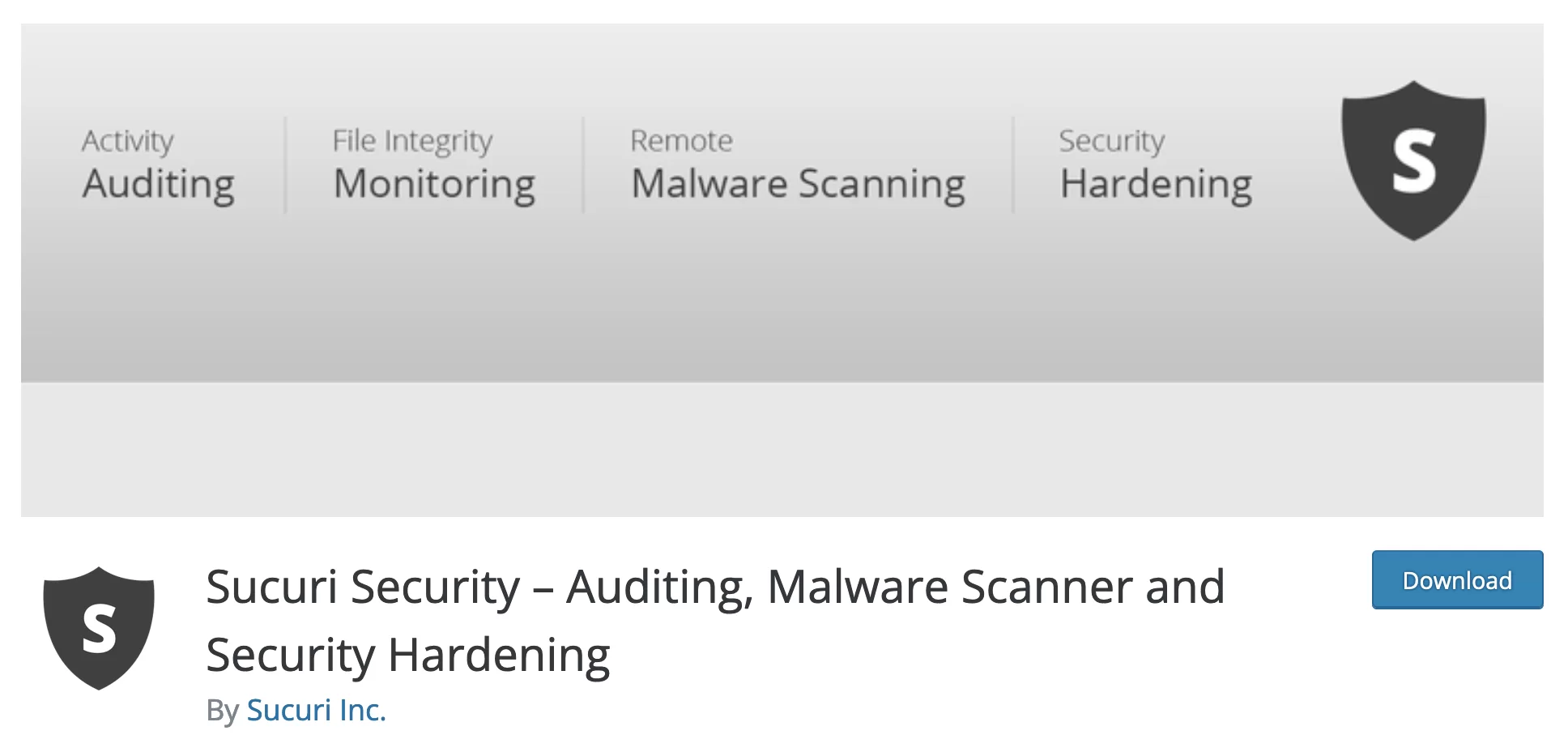 Pluginul Sucuri Security pentru WordPress.