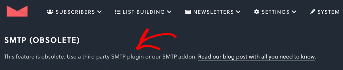 Das Newsletter-Plugin SMTP veraltet Warnung - WP Mail SMTP The Newsletter Plugin SMTP obsolete warning