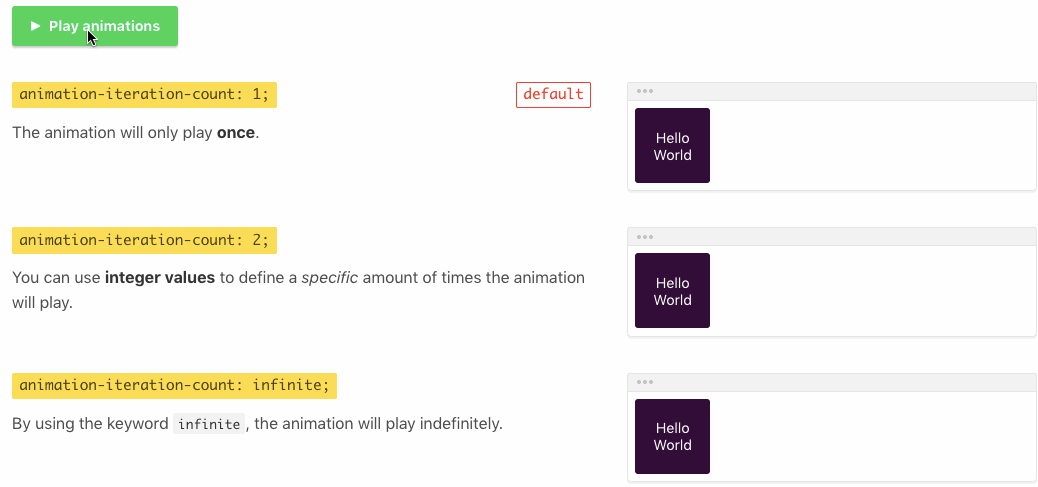 Combien de types d'animations existe-t-il en CSS ?