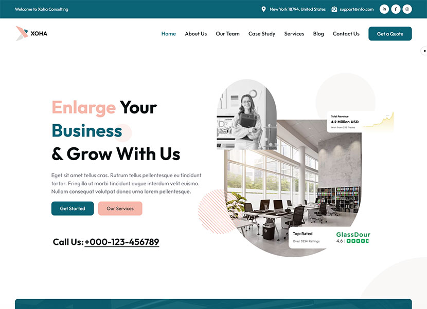 Xoha - Tema WordPress de consultoria para startups